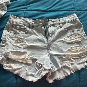 Distressed Denim Shorts